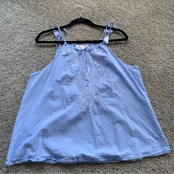 Vineyard Vines Light Blue Embroidered Tank Top Size 14 - Picture 1 of 7